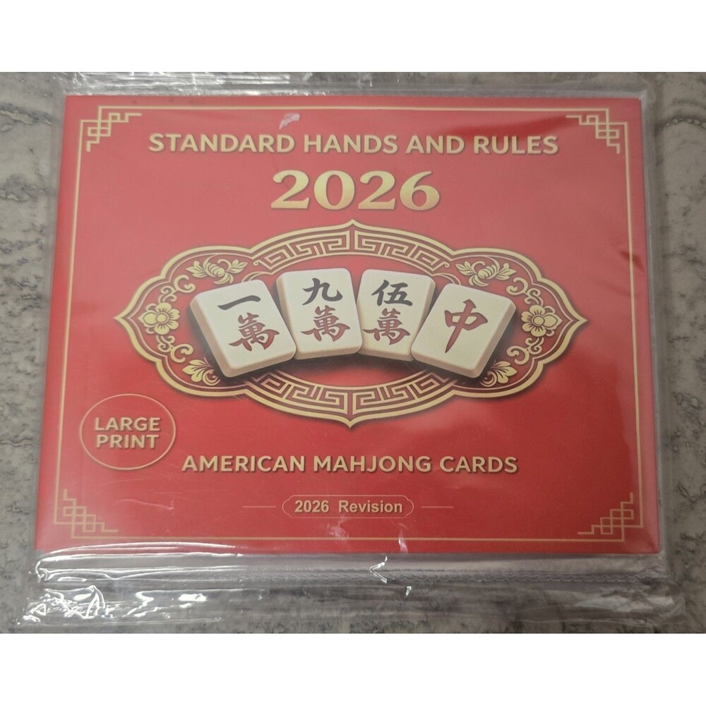 2026 American Mahjong Cards Large Print Standard Hands & Rules 4 Pack NEW